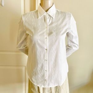 NWOT Ann Taylor Embroidered Cotton Shirt  2